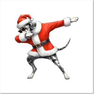 Christmas Great Dane Dog Dabbing Dance Posters and Art